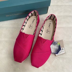 NEW! TOMS Alpargata Bright Fuchsia Canvas Slip On